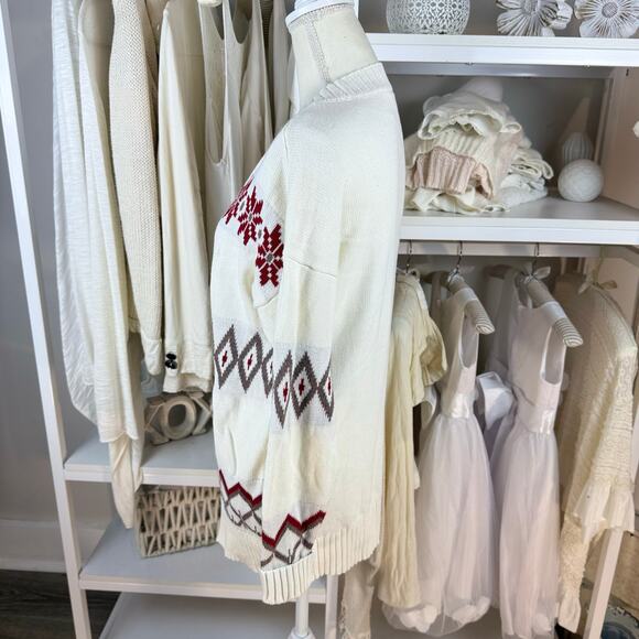 Loft Outlet sz. Large Holiday festive Christmas sweater, cardigan, office #4380 - Picture 4 of 8